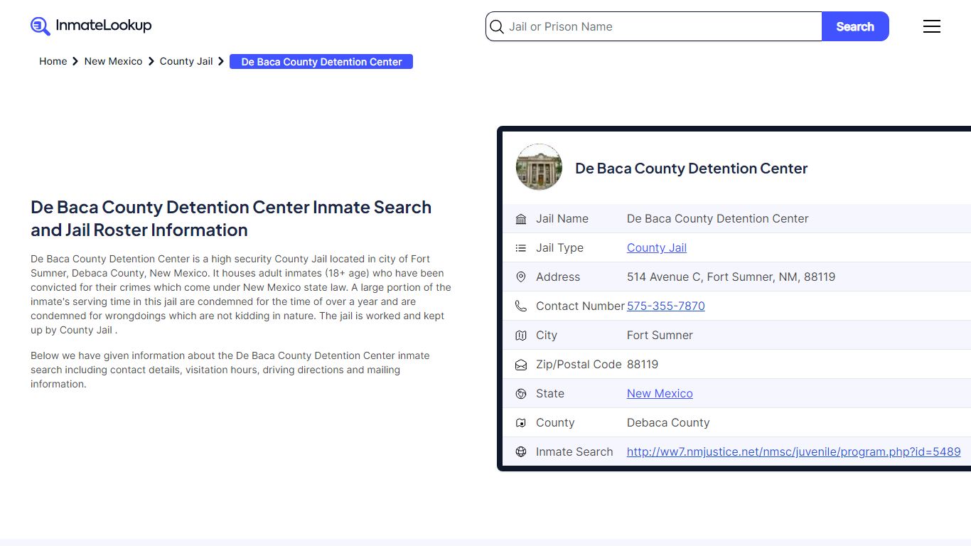 De Baca County Detention Center (NM) Inmate Search and Jail Roster ...